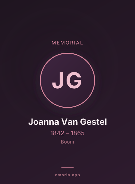 Memorial portrait of Joanna Van Gestel