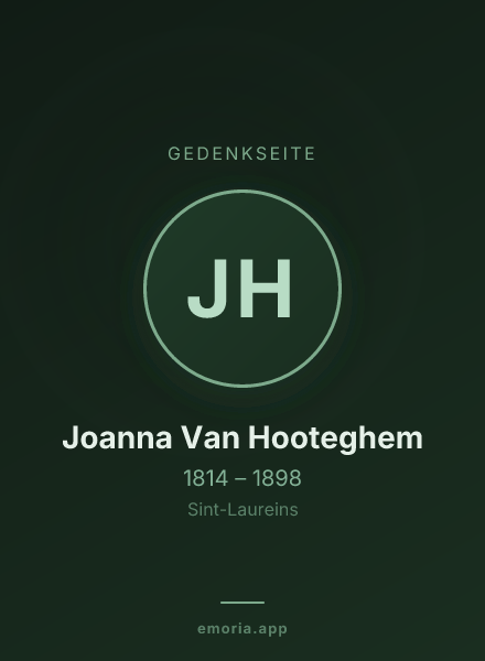Gedenkportrait von Joanna Van Hooteghem
