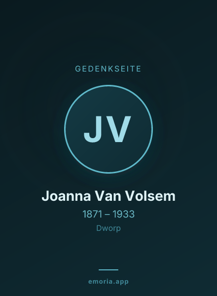 Gedenkportrait von Joanna Van Volsem