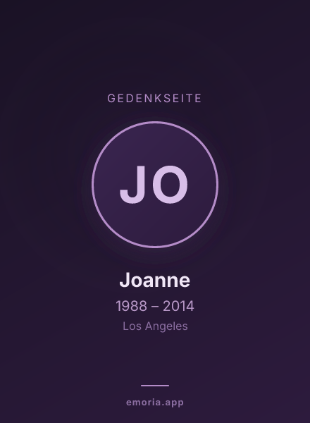 Gedenkportrait von Joanne