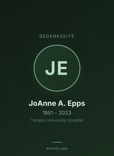 Gedenkportrait von JoAnne A. Epps