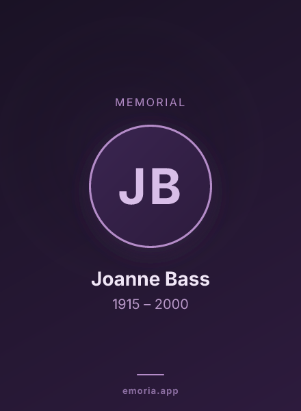 Memorial portrait of Joanne Bass
