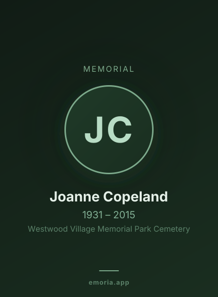 Memorial portrait of Joanne Copeland