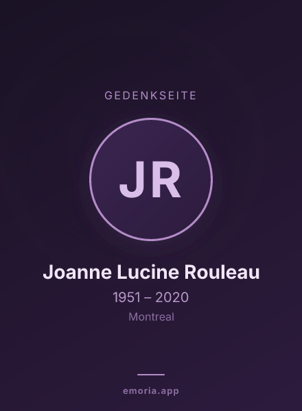Gedenkportrait von Joanne Lucine Rouleau