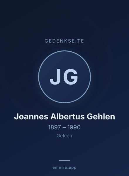 Gedenkportrait von Joannes Albertus Gehlen