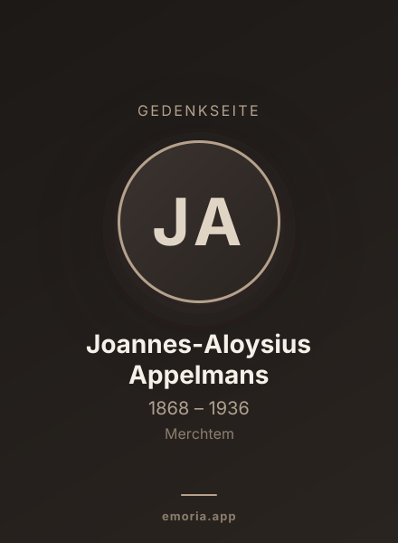 Gedenkportrait von Joannes-Aloysius Appelmans