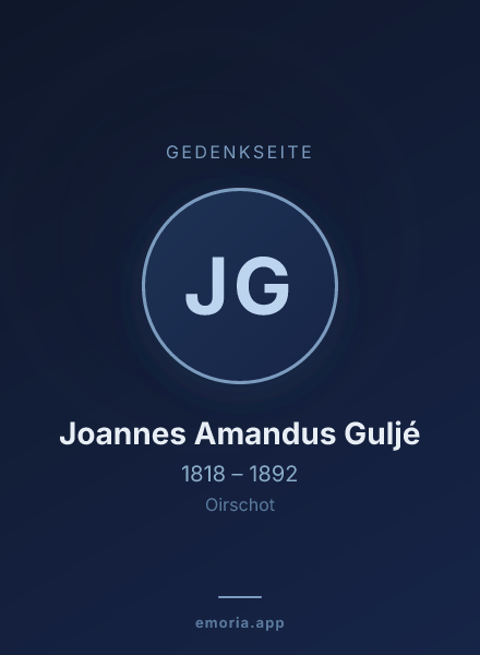 Gedenkportrait von Joannes Amandus Guljé