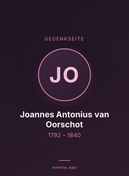 Gedenkportrait von Joannes Antonius van Oorschot