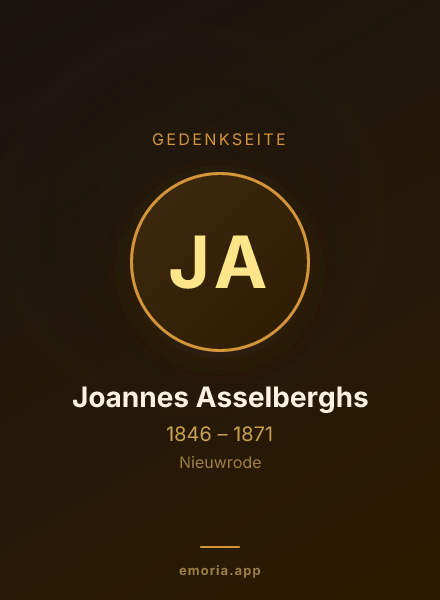 Gedenkportrait von Joannes Asselberghs