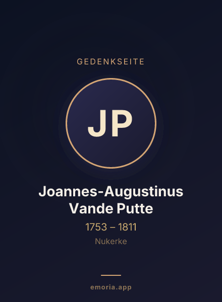 Gedenkportrait von Joannes-Augustinus Vande Putte