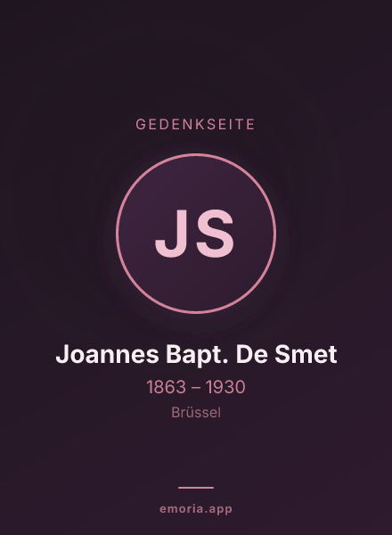 Gedenkportrait von Joannes Bapt. De Smet