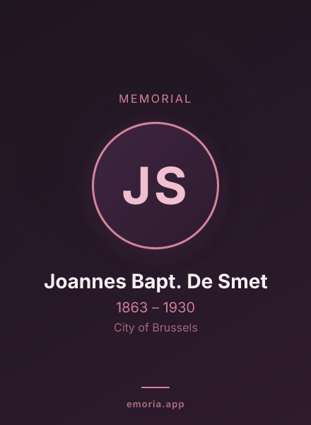 Memorial portrait of Joannes Bapt. De Smet