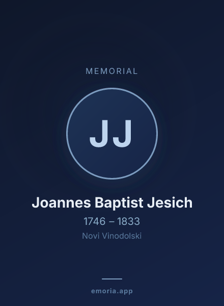 Memorial portrait of Joannes Baptist Jesich