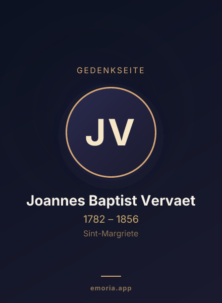 Gedenkportrait von Joannes Baptist Vervaet