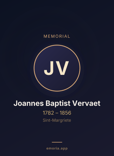 Memorial portrait of Joannes Baptist Vervaet
