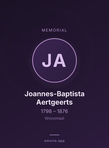 Memorial portrait of Joannes-Baptista Aertgeerts