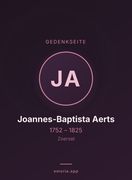 Gedenkportrait von Joannes-Baptista Aerts