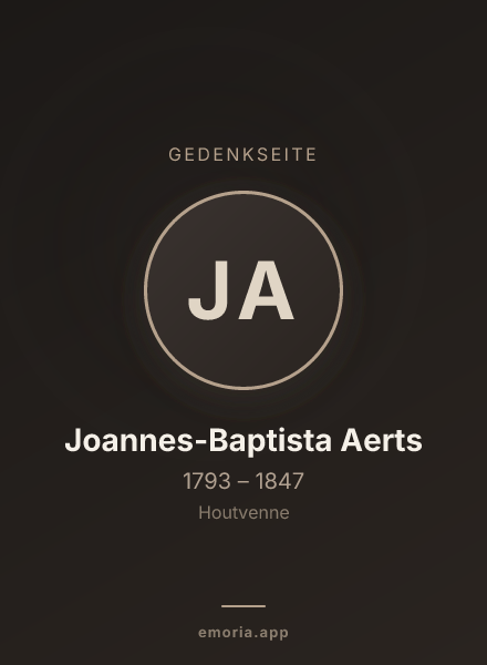 Gedenkportrait von Joannes-Baptista Aerts