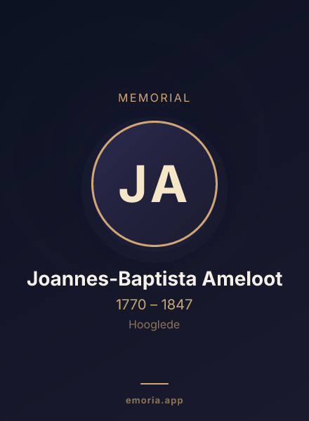 Memorial portrait of Joannes-Baptista Ameloot