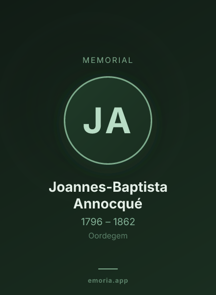 Memorial portrait of Joannes-Baptista Annocqué