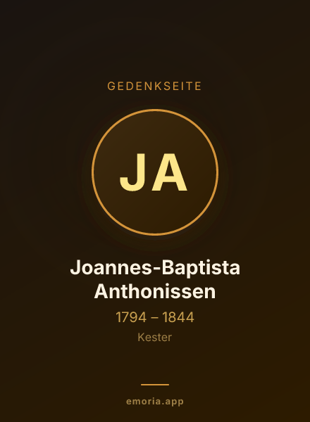 Gedenkportrait von Joannes-Baptista Anthonissen