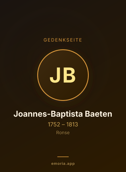 Gedenkportrait von Joannes-Baptista Baeten