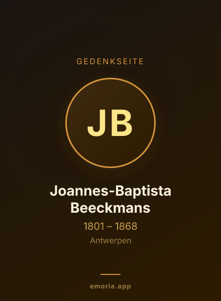 Gedenkportrait von Joannes-Baptista Beeckmans