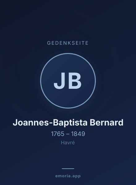 Gedenkportrait von Joannes-Baptista Bernard