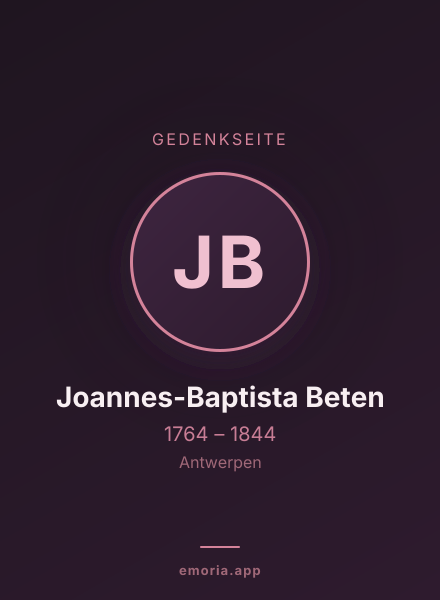Gedenkportrait von Joannes-Baptista Beten