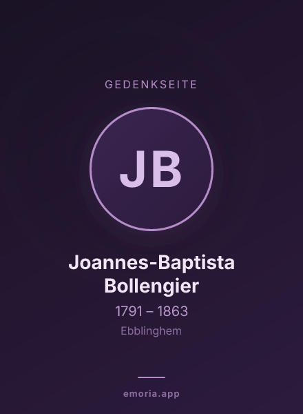 Gedenkportrait von Joannes-Baptista Bollengier