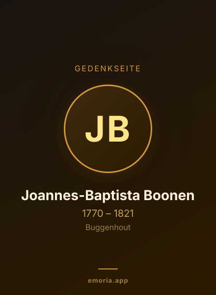 Gedenkportrait von Joannes-Baptista Boonen