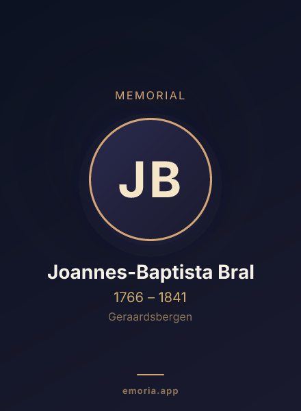 Memorial portrait of Joannes-Baptista Bral