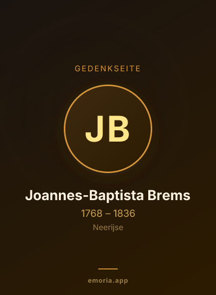 Gedenkportrait von Joannes-Baptista Brems