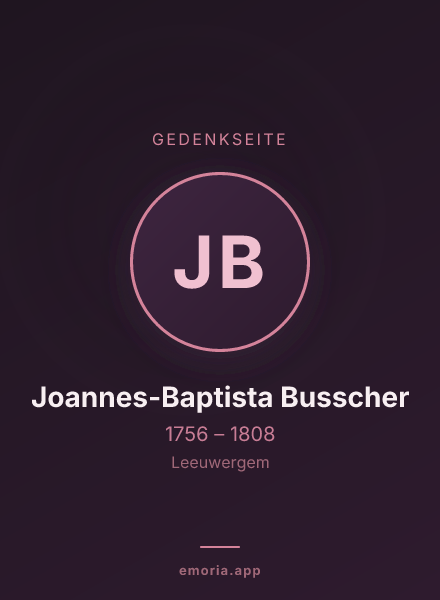 Gedenkportrait von Joannes-Baptista Busscher