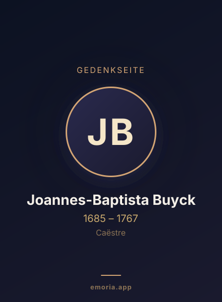 Gedenkportrait von Joannes-Baptista Buyck