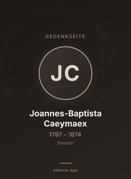Gedenkportrait von Joannes-Baptista Caeymaex