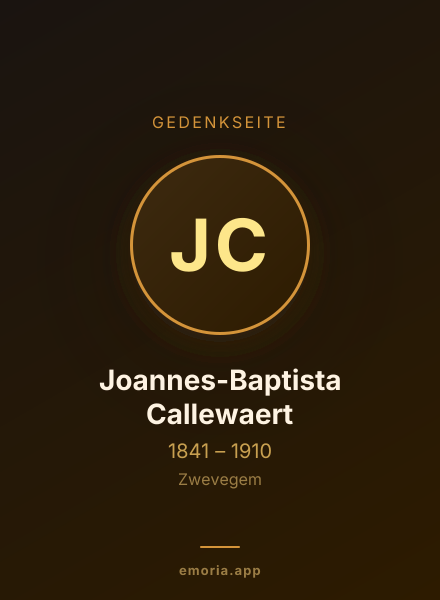 Gedenkportrait von Joannes-Baptista Callewaert