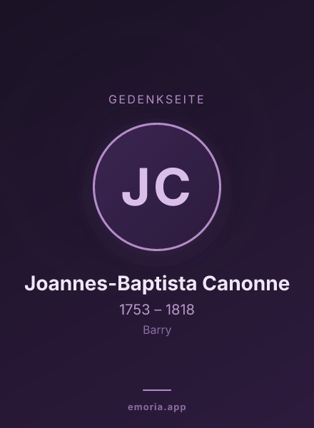 Gedenkportrait von Joannes-Baptista Canonne