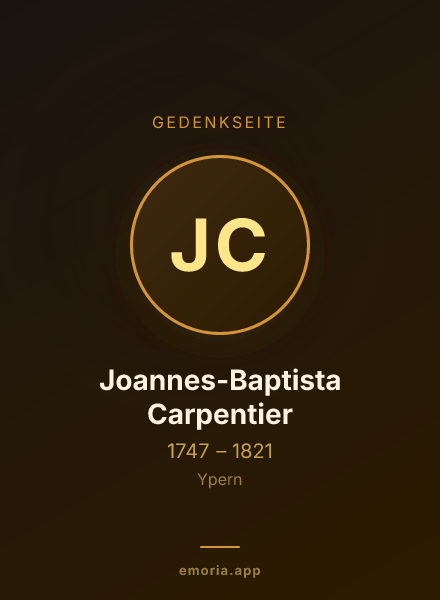 Gedenkportrait von Joannes-Baptista Carpentier