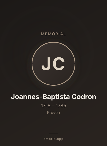 Memorial portrait of Joannes-Baptista Codron