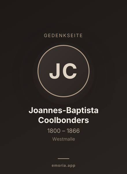 Gedenkportrait von Joannes-Baptista Coolbonders