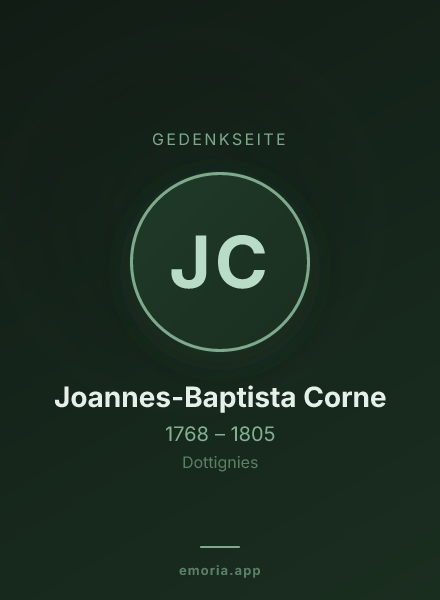 Gedenkportrait von Joannes-Baptista Corne