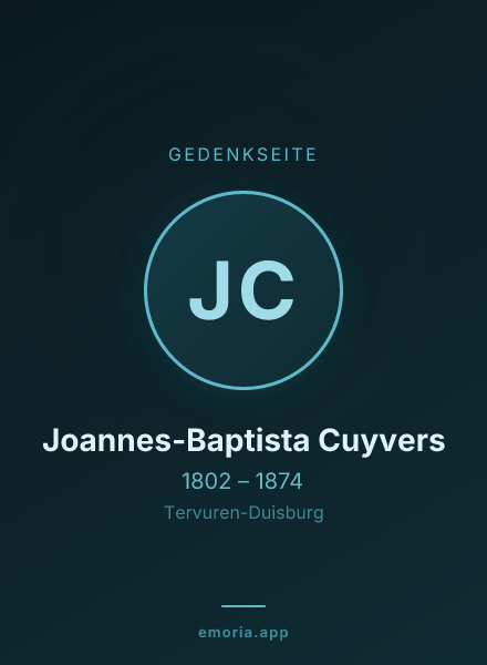Gedenkportrait von Joannes-Baptista Cuyvers