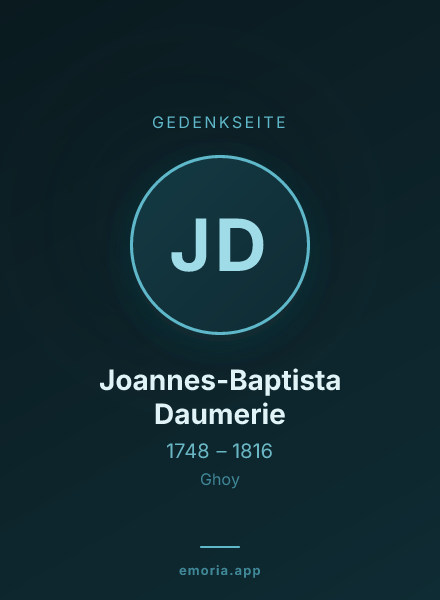 Gedenkportrait von Joannes-Baptista Daumerie
