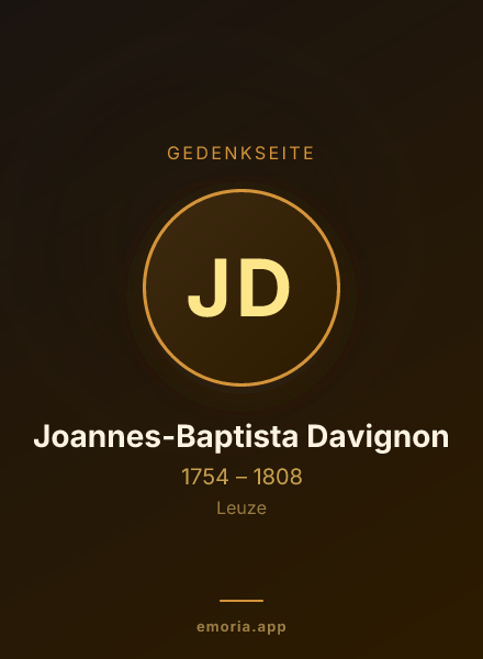 Gedenkportrait von Joannes-Baptista Davignon