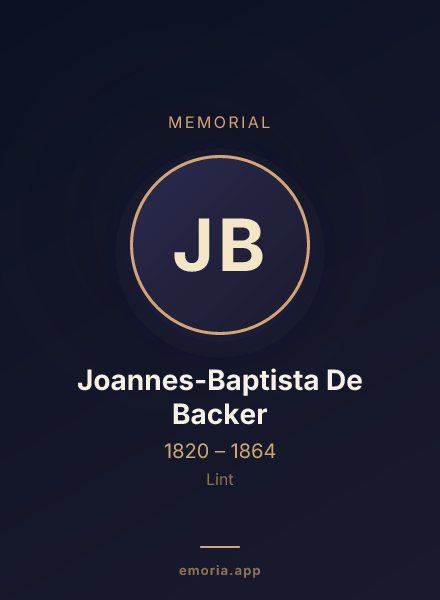 Memorial portrait of Joannes-Baptista De Backer