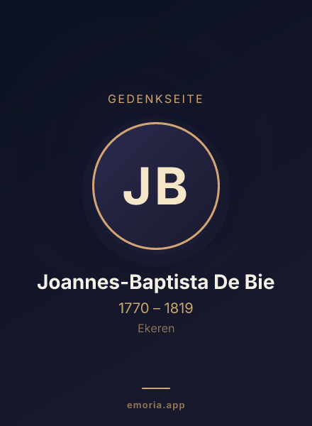 Gedenkportrait von Joannes-Baptista De Bie