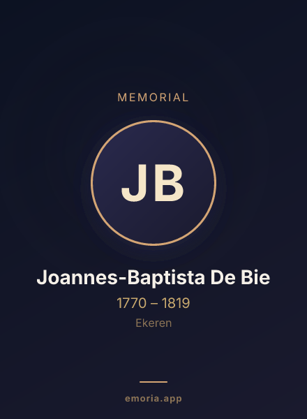Memorial portrait of Joannes-Baptista De Bie
