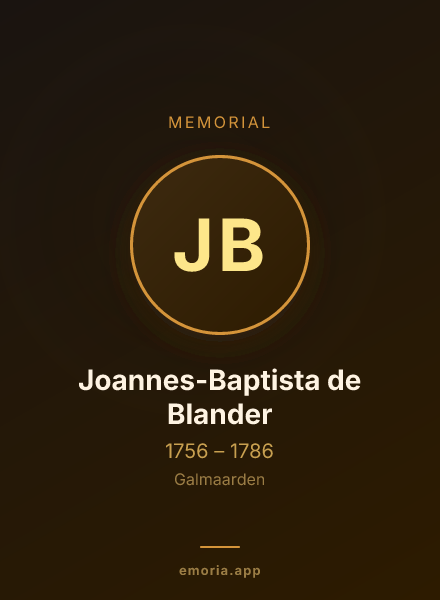 Memorial portrait of Joannes-Baptista de Blander