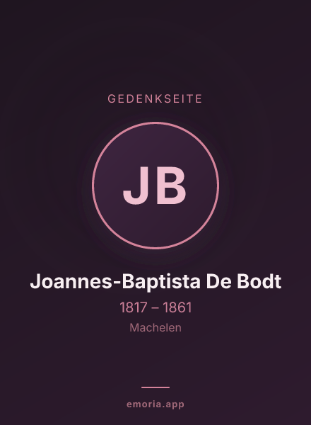 Gedenkportrait von Joannes-Baptista De Bodt
